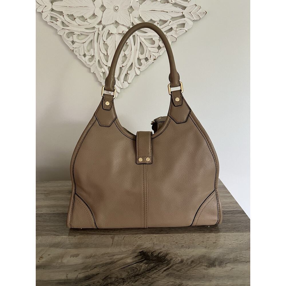 Michael Michael Kors Large Hudson Hobo Shoulder Bag Brown Leather Tote - Picture 6 of 15